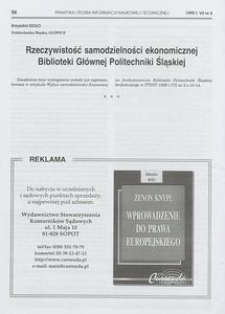 Rzeczywistość samodzielności ekonomicznej Biblioteki Głównej Politechniki Śląskiej