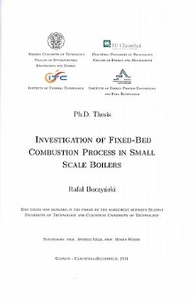 Investigation of fixed-bed combustion process in small scale boilers