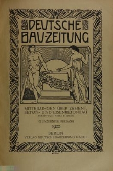 Deutsche Bauzeitung. Mitteilungen über Zement, Beton und Eisenbetonbau, Jg. 19, No.1