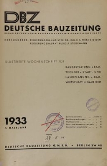 Deutsche Bauzeitung, Jg. 67, Gesamt-lnhaltsverzeichnis