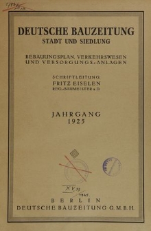 Deutsche Bauzeitung. Stadt und Siedlung, Jg. 65, Nr. 9