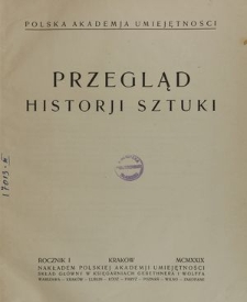 Przegląd Historji Sztuki, R. 3, 1932/33