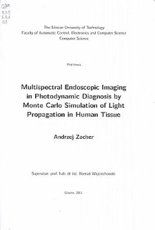 Multispectral endoscopic imaging in photodynamic diagnosis by Monte Carlo simulation of light propagation in human tissue