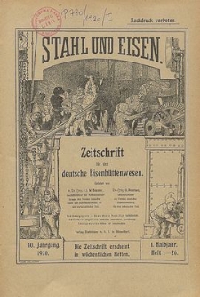 Stahl und Eisen, Jg. 40, Inhalts-Verzeichnis