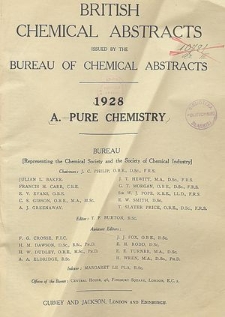 British Chemical Abstracts. A. Pure Chemistry, June