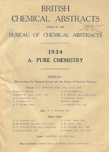 British Chemical Abstracts. A. Pure Chemistry, August