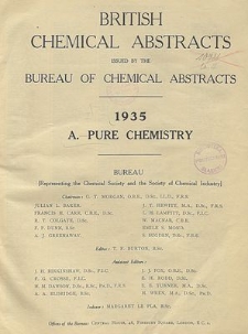 British Chemical Abstracts. A. Pure Chemistry, March