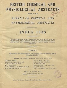 British Chemical and Physiological Abstracts. Abstracts A. Index 1940, List of abbreviations etc. used in abstracts