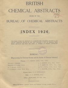 British Chemical Abstracts. Abstracts A and B. Index 1926, Journals from which abstracts are made