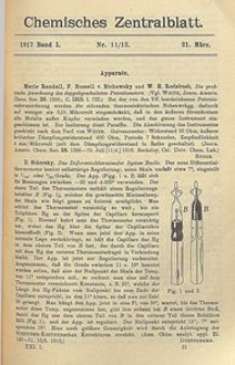 Chemisches Zentralblatt : vollständiges Repertorium für alle Zweige der reinen und angewandten Chemie, Jg. 88, Bd. 1, Nr. 11/12