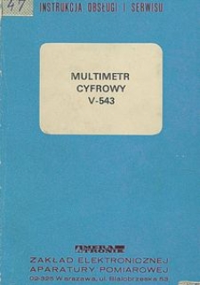 Multimetr cyrowy V-543 : instrukcja obsługi i serwisu