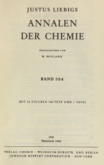 Justus Liebigs Annalen der Chemie. Band 554