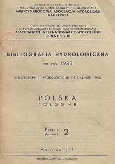 Bibliografia Hydrologiczna za rok 1935. Polska, Rocznik 2