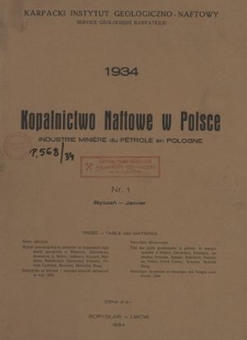 Kopalnictwo Naftowe w Polsce, R. 1, Nr. 1