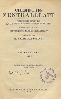 Chemisches Zentralblatt : vollständiges Repertorium für alle Zweige der reinen und angewandten Chemie, Jg. 107, Bd. 2, Nr.1
