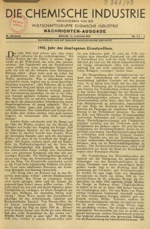 Die Chemische Industrie, 1939, Jg 62. Bericht Über Die Tätigkeit Der Technischen Aufsichtsbeamten Im Jahre 1938