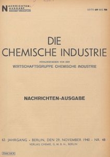 Die Chemische Industrie, 1940, Jg 63, Nr 10