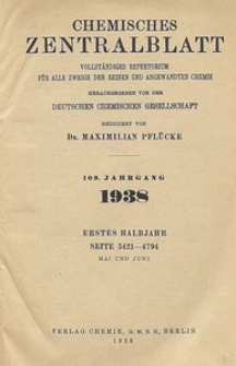 Chemisches Zentralblatt : vollständiges Repertorium für alle Zweige der reinen und angewandten Chemie, Jg. 109, Hb. 1, Nr. 18