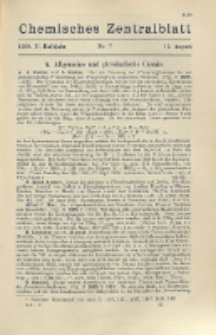 Chemisches Zentralblatt : vollständiges Repertorium für alle Zweige der reinen und angewandten Chemie, Jg. 110, Hb. 2, Nr. 7
