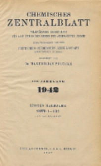 Chemisches Zentralblatt : vollständiges Repertorium für alle Zweige der reinen und angewandten Chemie, Jg. 113, Hb. 1, Nr. 1