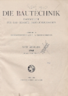 Die Bautechnik, Jg. 18, Inhalts-Verzeichnis
