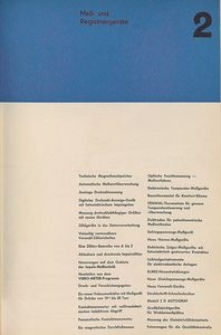 Automatik Katalog 1961/62. Meß-und Registriergeräte. Nr 2