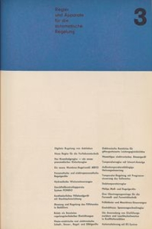 Automatik Katalog 1961/62. Regler und Apparate für die automatische Regelung. Nr 3
