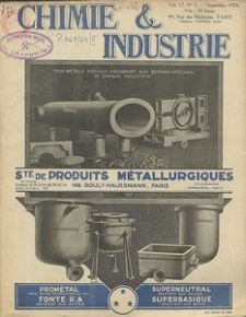Chimie et Industrie. Vol 12. Nr 3