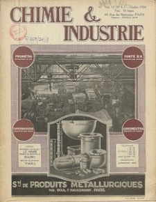 Chimie et Industrie. Vol 12. Nr 4