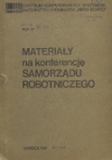 Materiały na konferencje samorządu robotniczego n.t. realizacji zadań społeczno-gospodarczych za I kw 1980 r