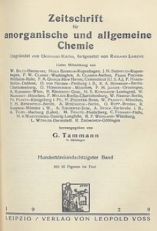 Zeitschrift für anorganische und allgemeine Chemie. Register für die Bände 181-183. Autorenregister