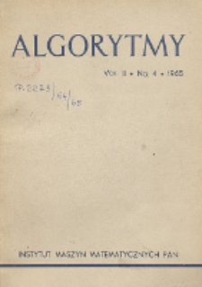 Algorytmy, Vol. 2, Nr 4