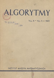 Algorytmy, Vol. 5, Nr 9