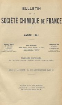Bulletin de la Société Chimique de France. Documentation, Chimie Physique