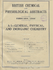 British Chemical and Physiological Abstracts. A. Pure Chemistry and Physiology. I. General, Physical, and Inorganic Chemistry, February