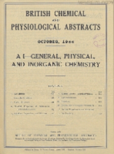 British Chemical and Physiological Abstracts. A. Pure Chemistry and Physiology. I. General, Physical, and Inorganic Chemistry, October