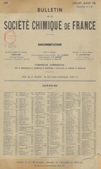 Bulletin de la Société Chimique de France. Documentation, Fascicules n. 7-8
