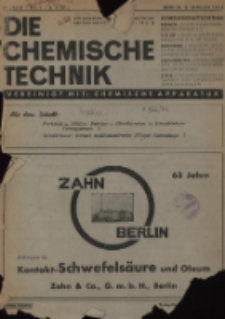 Die Chemische Technik : die Chemische Fabrik, Neue Folge, Jg. 17, Nr. 1