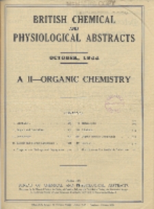 British Chemical and Physiological Abstracts. A. Pure Chemistry and Physiology. II. Organic Chemistry, October