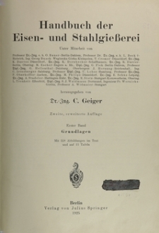 Handbuch der Eisen- und Stahlgiesserei. Bd. 1, Grundlagen