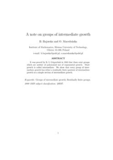 A note on groups of intermediate growth