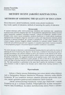 Metody oceny jakości kształcenia