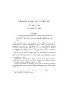 Collapsing groups and positive laws