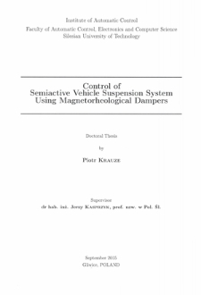 Control of semiactive vehicle suspension system using magnetorheological dampers