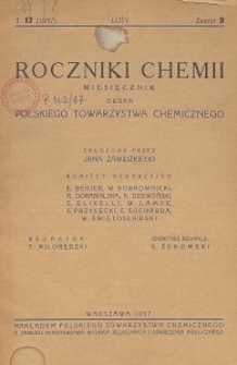 Roczniki Chemii : organ Polskiego Towarzystwa Chemicznego, T. 17, Z. 2