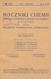 Roczniki Chemji : organ Polskiego Towarzystwa Chemicznego, T. 18, Z. 7-9