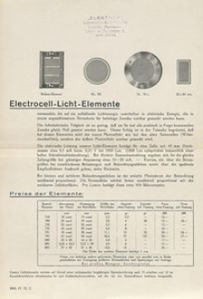 Electrocell-Licht-Elemente : katalog firmowy