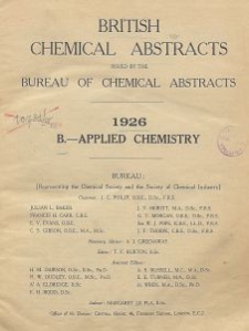 British Chemical Abstracts. B. Applied Chemistry, January 8