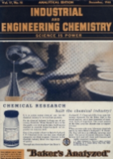 Industrial and Engineering Chemistry : analytical edition, Vol. 17, No. 12