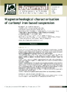 Magnetorheological characterisation of carbonyl iron based suspension